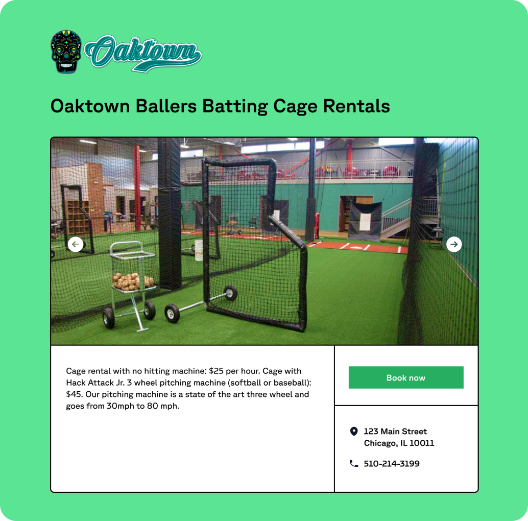 Oaktown Ballers batting cage rentals
